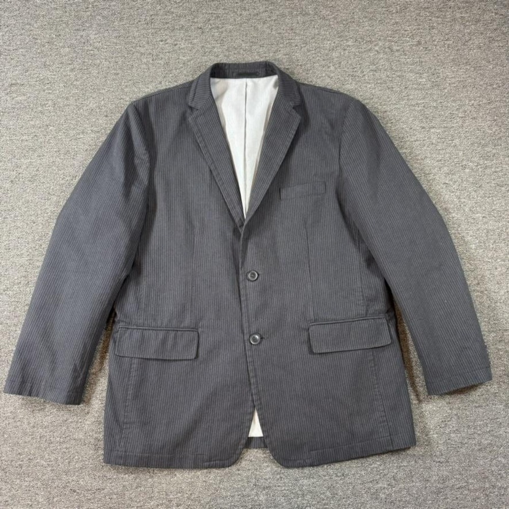 Engbers‎ Blazer Mens 42R EUR 52 Gray Pinstripe Comfort Fit Stretch Two Button